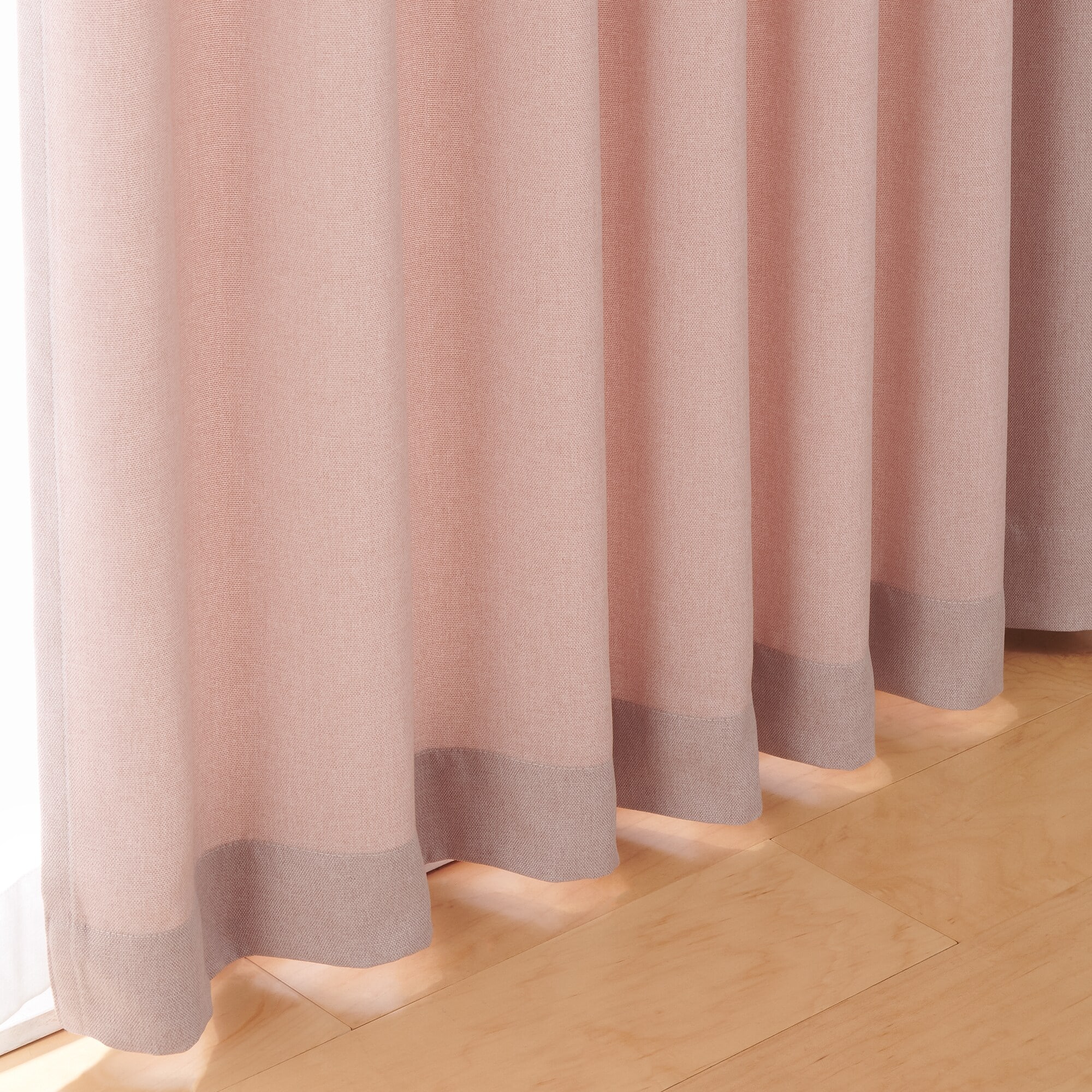 ポリエステルオックスプリーツカーテン／ピンク | 無印良品