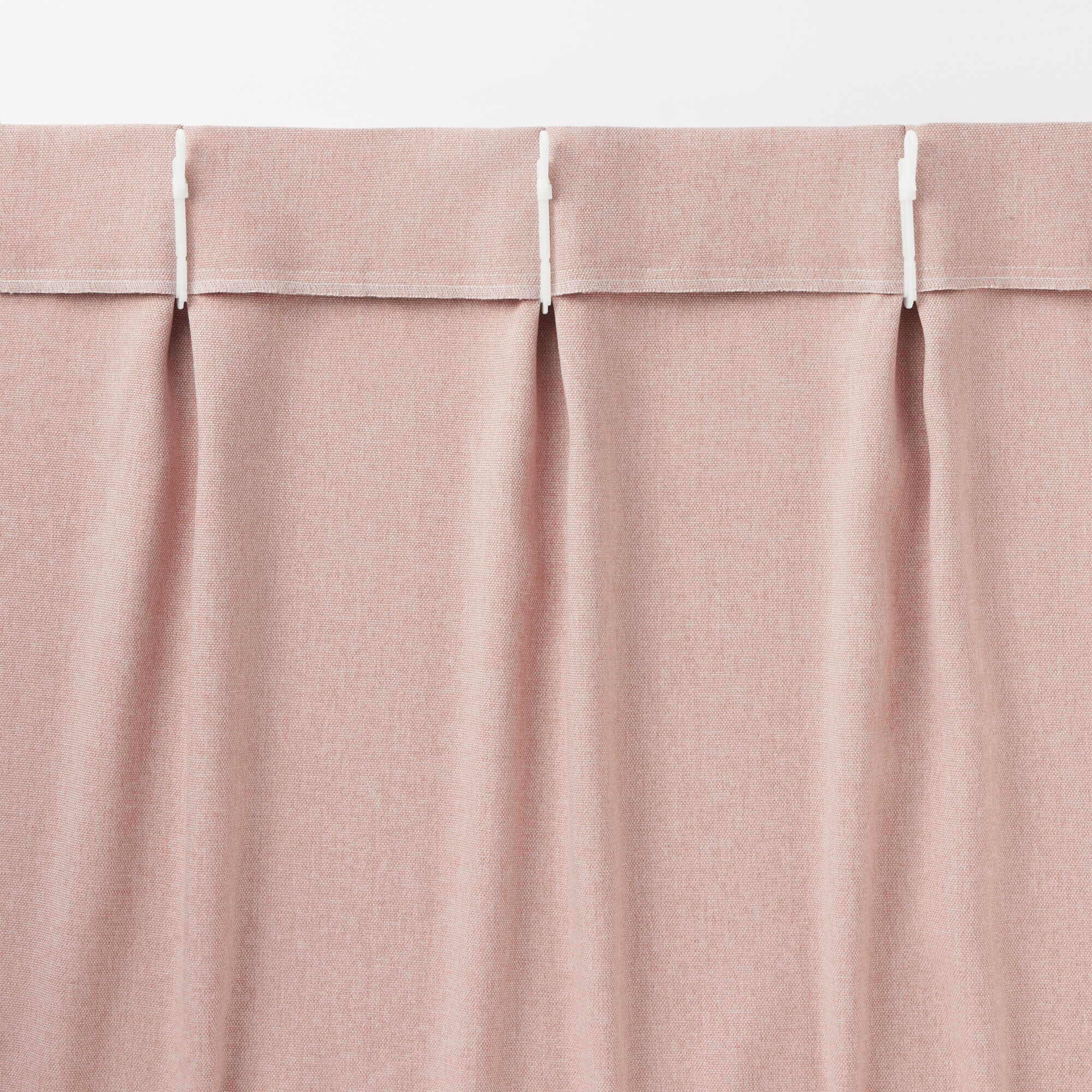 ポリエステルオックスプリーツカーテン／ピンク