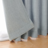 ポリエステルマット織プリーツカーテン２倍ヒダ／ライトブルー