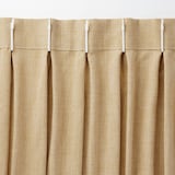 ポリエステルマット織プリーツカーテン２倍ヒダ／ライトブルー