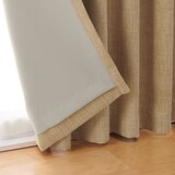 ポリエステルマット織プリーツカーテン／遮光裏地付／マスタード