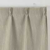 ポリエステルジャガード織波プリーツカーテン／グレー