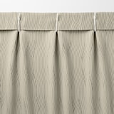 ポリエステルジャガード織波プリーツカーテン／グレー