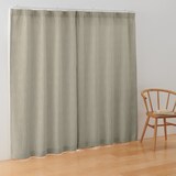ポリエステルジャガード織波ノンプリーツカーテン／ベージュ