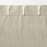 ポリエステルジャガード織波ノンプリーツカーテン／ベージュ