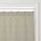 ポリエステルジャガード織波ノンプリーツカーテン／ベージュ