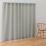 ポリエステルジャガード織波ノンプリーツカーテン／グレー