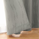 ポリエステルジャガード織波ノンプリーツカーテン／グレー