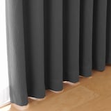 ポリエステルジャガード織波プリーツカーテン２倍ヒダ／遮光裏地付／ダークグレー