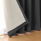 ポリエステルジャガード織波プリーツカーテン２倍ヒダ／遮光裏地付／ダークグレー