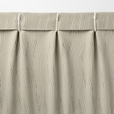 ポリエステルジャガード織波プリーツカーテン／ダークグレー