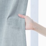 ポリエステルマット織ノンプリーツカーテン／ライトブルー