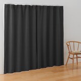ポリエステルジャガード織波ノンプリーツカーテン／ダークグレー