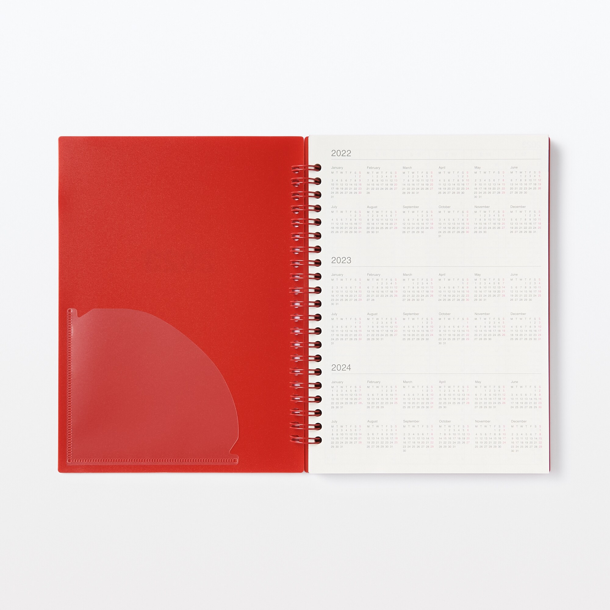 【Ｇ仕様】ポリプロピレンカバーマンスリーウィクリースケジュール　２２年１２月