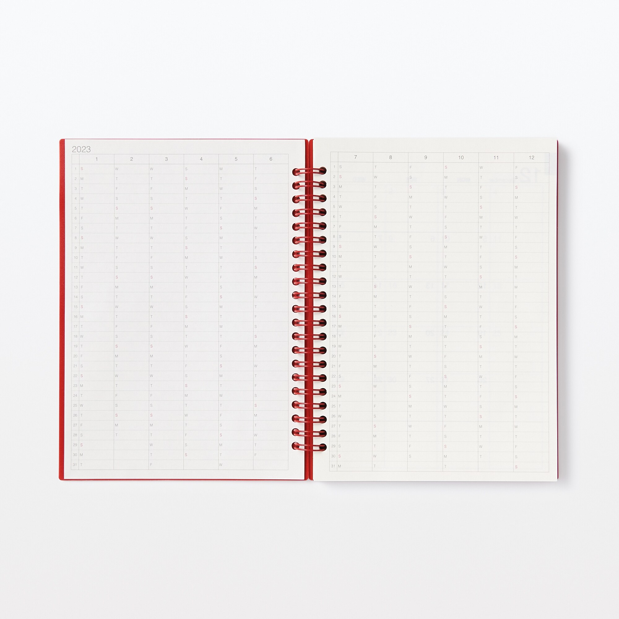 【Ｇ仕様】ポリプロピレンカバーマンスリーウィクリースケジュール　２２年１２月