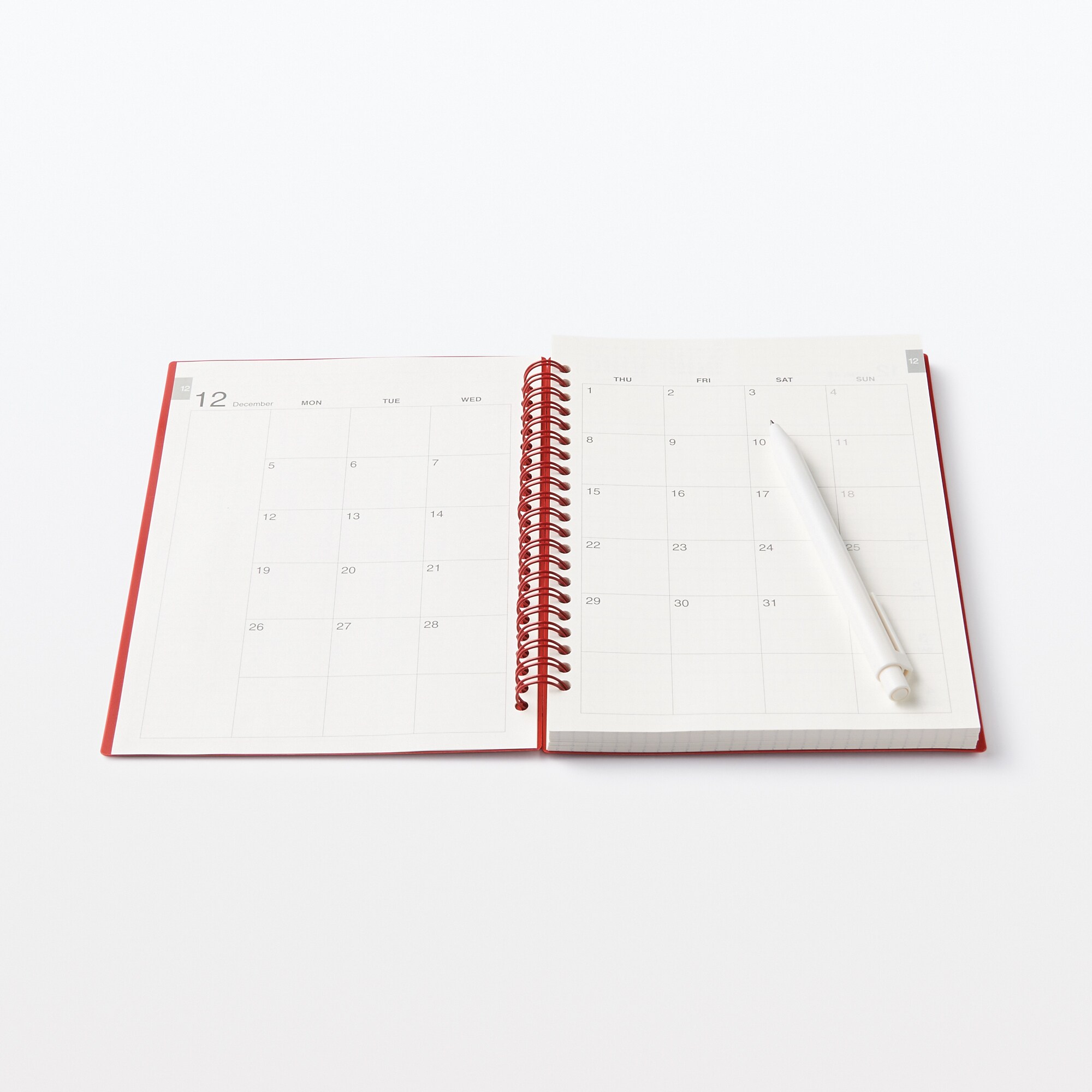 【Ｇ仕様】ポリプロピレンカバーマンスリーウィクリースケジュール　２２年１２月