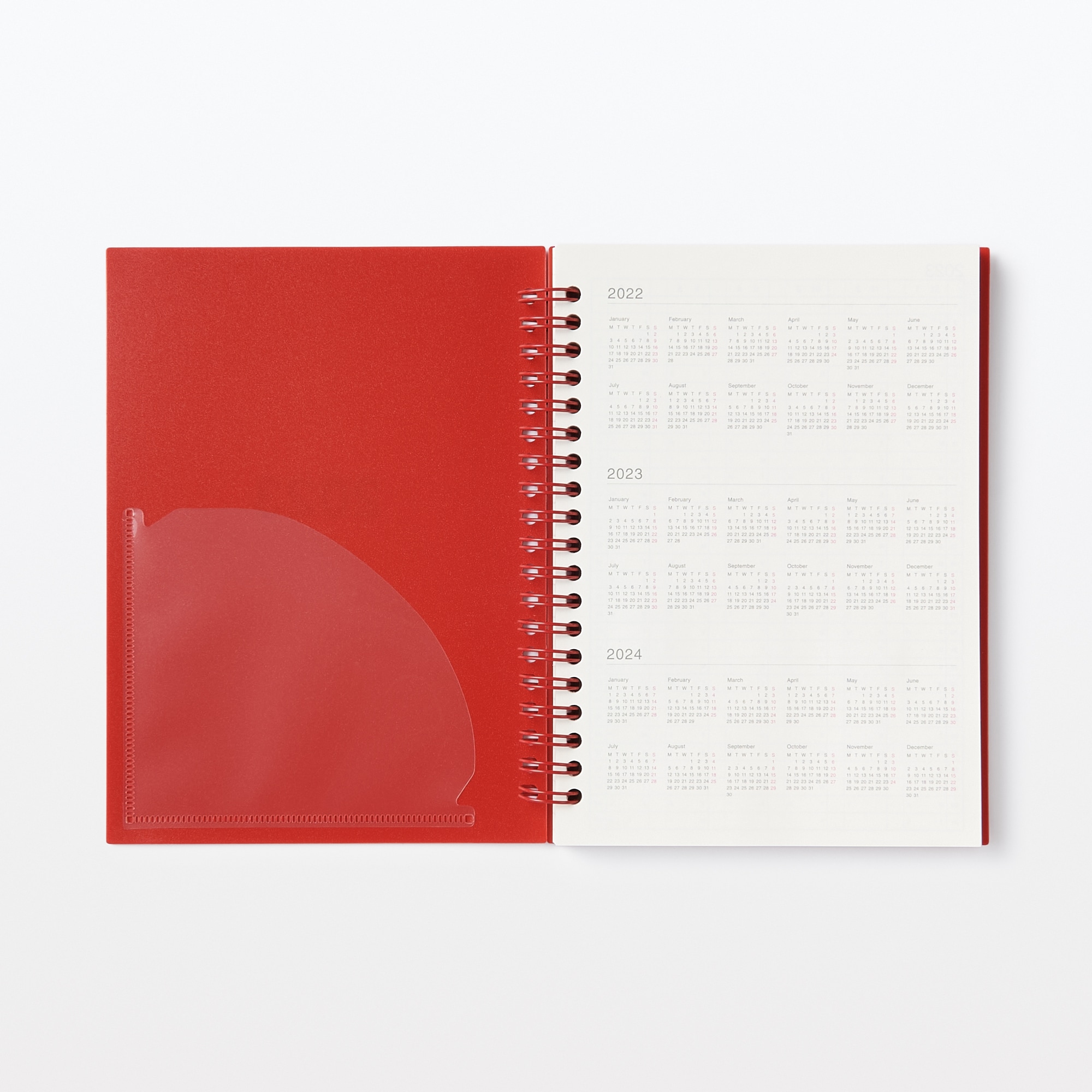 【Ｇ仕様】ポリプロピレンカバーマンスリーウィクリースケジュール　２２年１２月