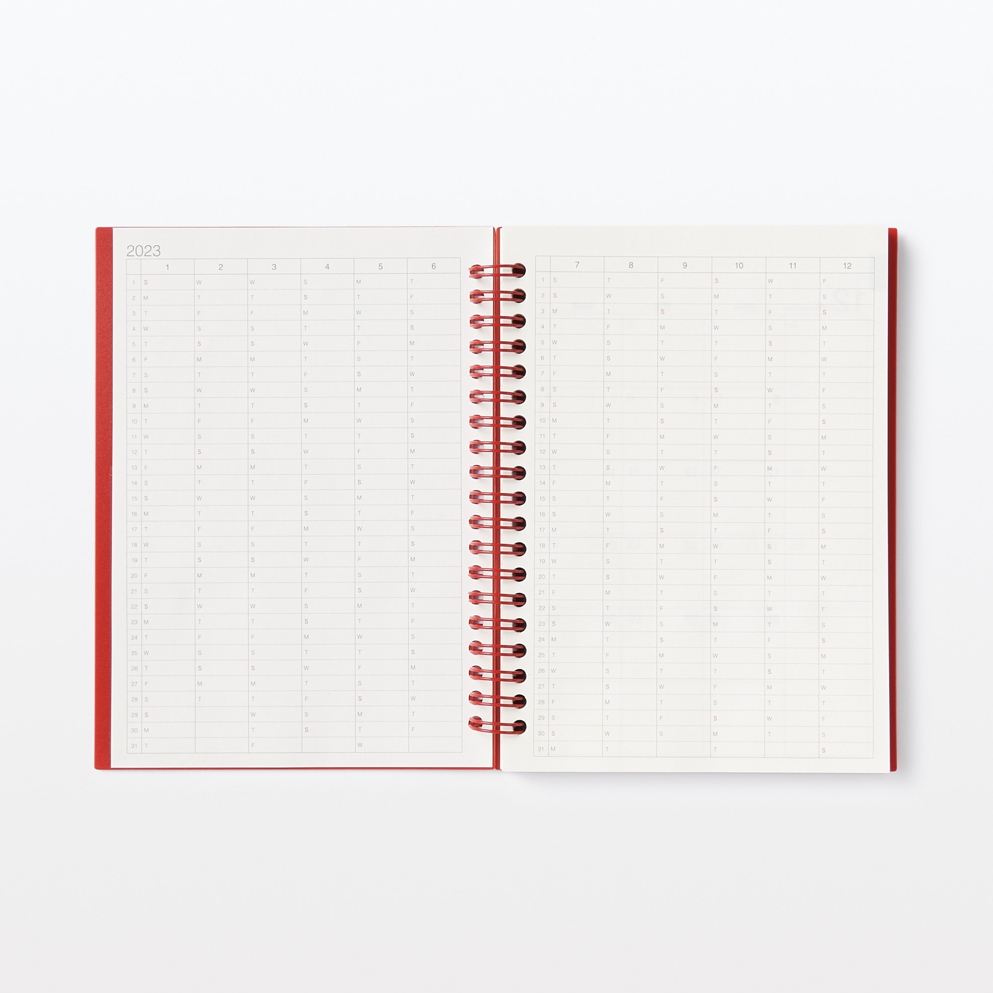 【Ｇ仕様】ポリプロピレンカバーマンスリーウィクリースケジュール　２２年１２月