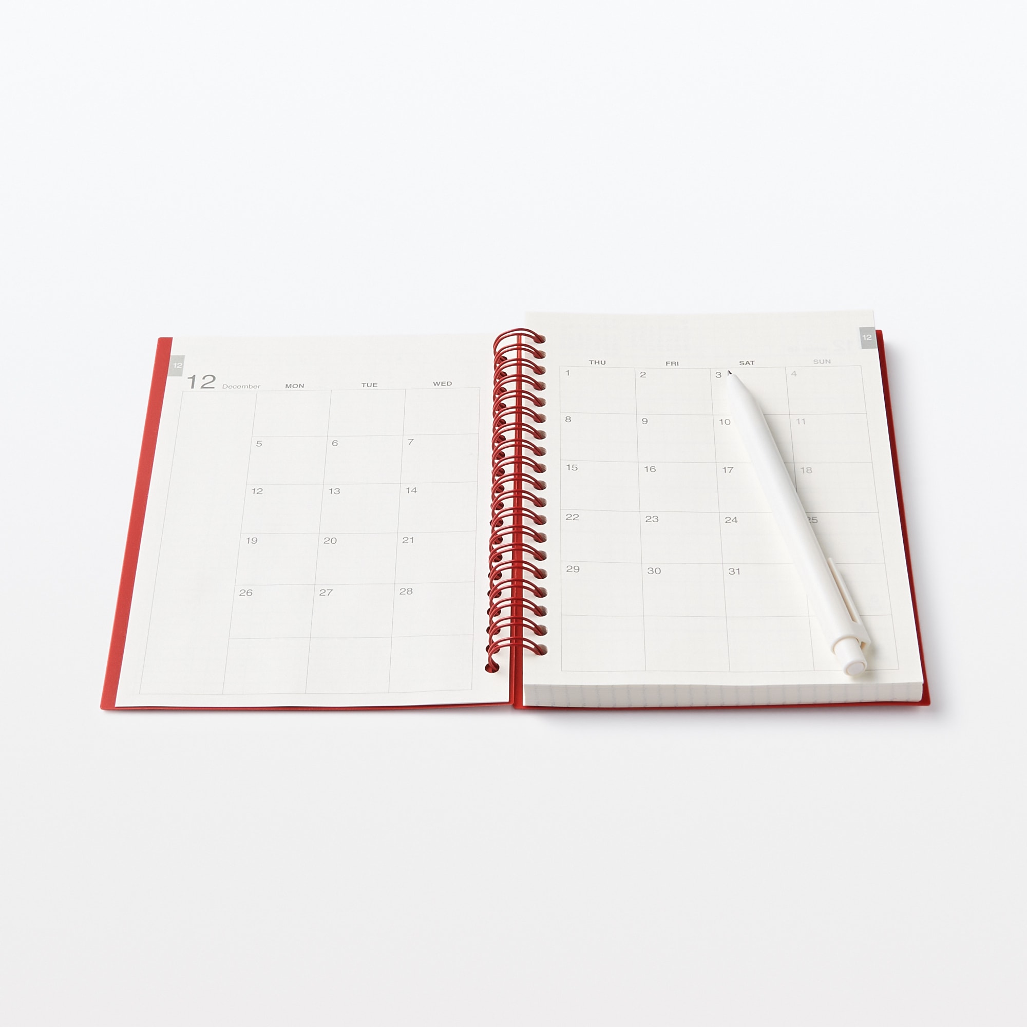 【Ｇ仕様】ポリプロピレンカバーマンスリーウィクリースケジュール　２２年１２月