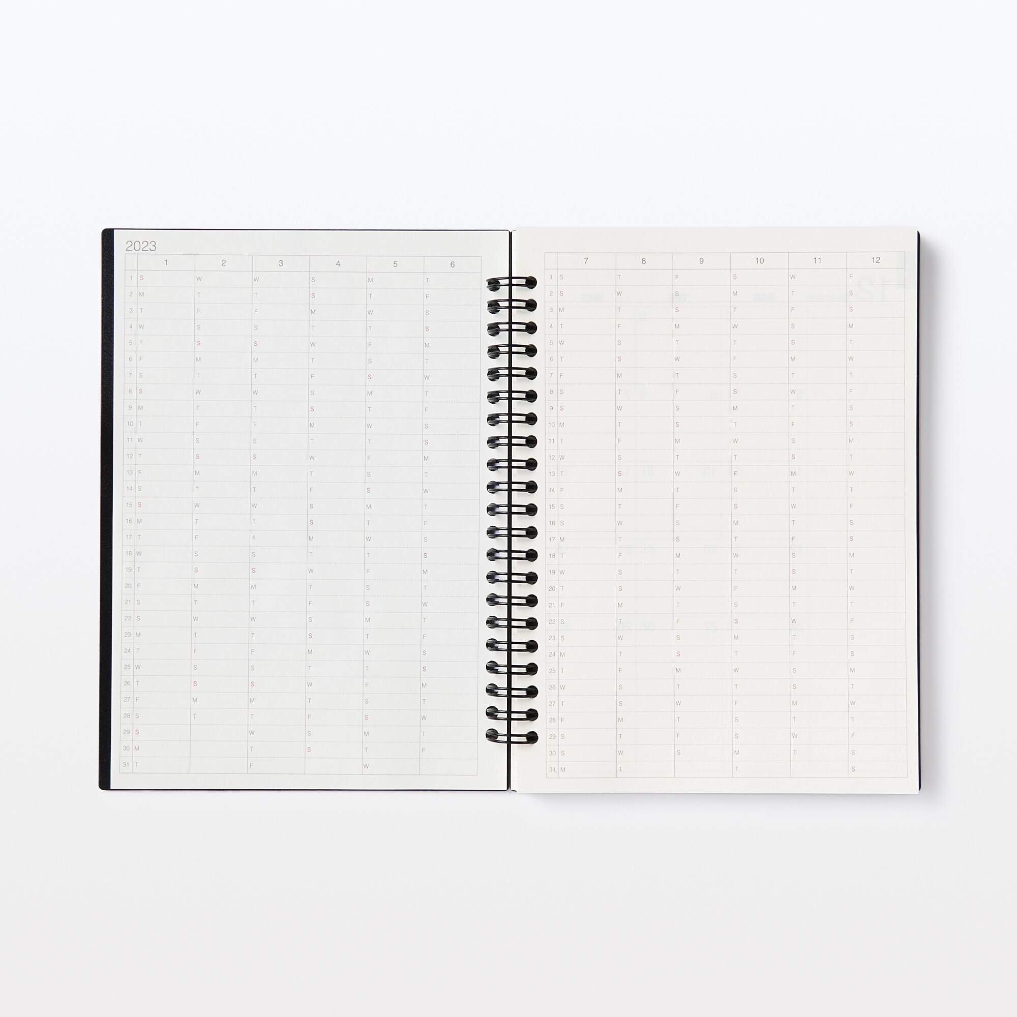 【Ｇ仕様】ポリプロピレンカバーマンスリーウィクリースケジュール　２２年１２月