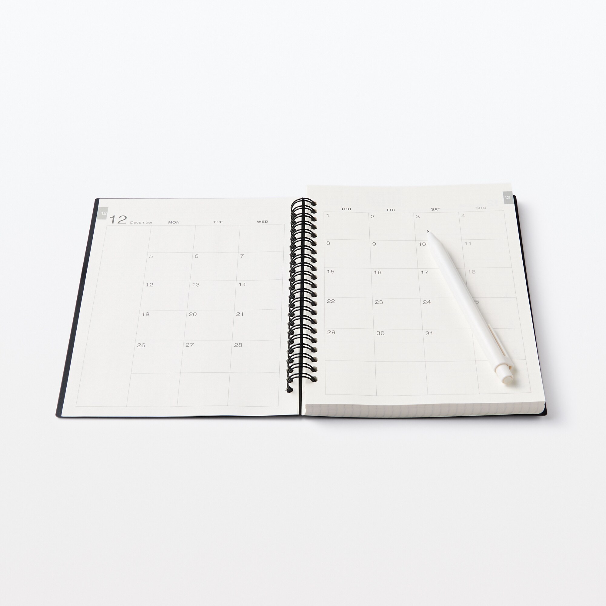 【Ｇ仕様】ポリプロピレンカバーマンスリーウィクリースケジュール　２２年１２月