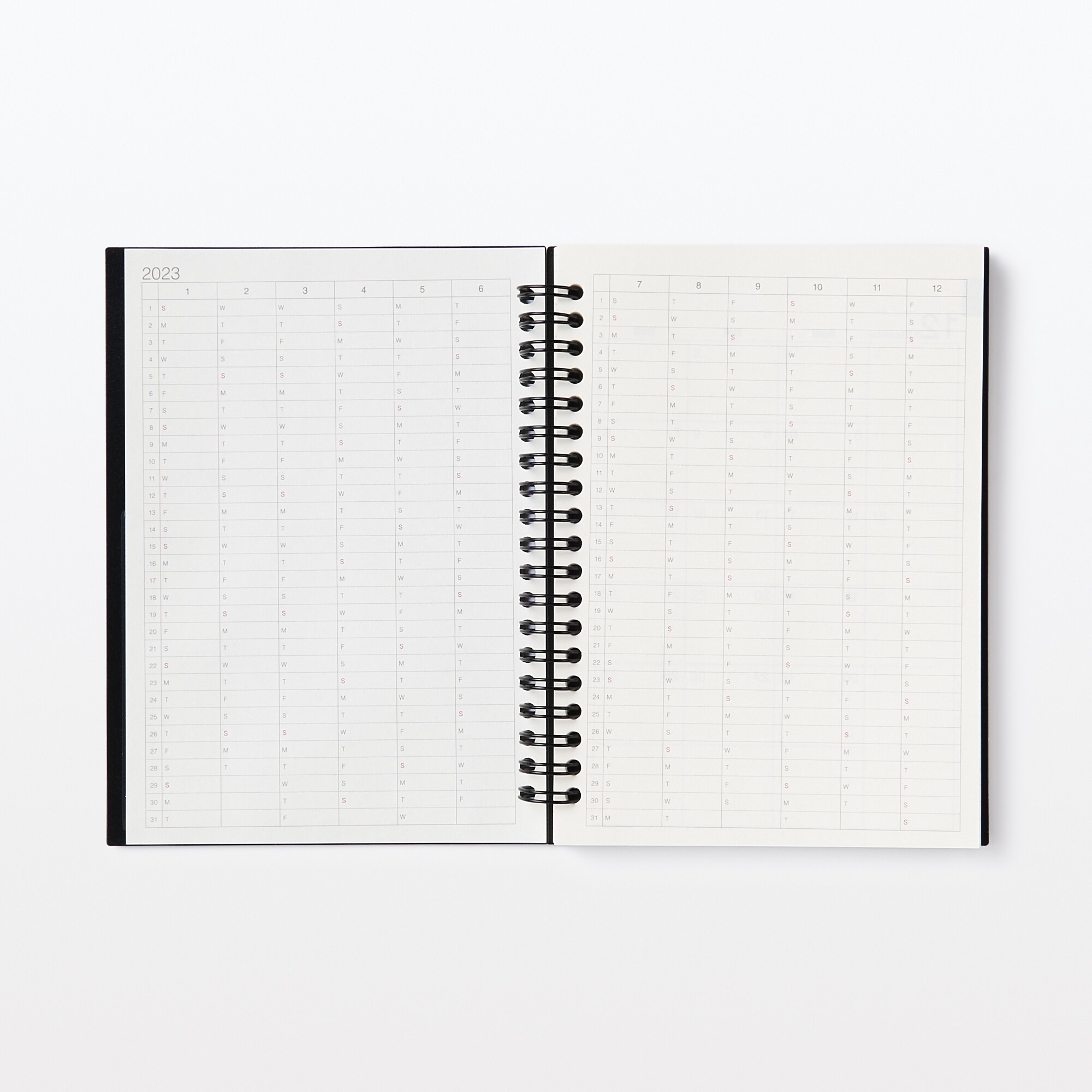 【Ｇ仕様】ポリプロピレンカバーマンスリーウィクリースケジュール　２２年１２月