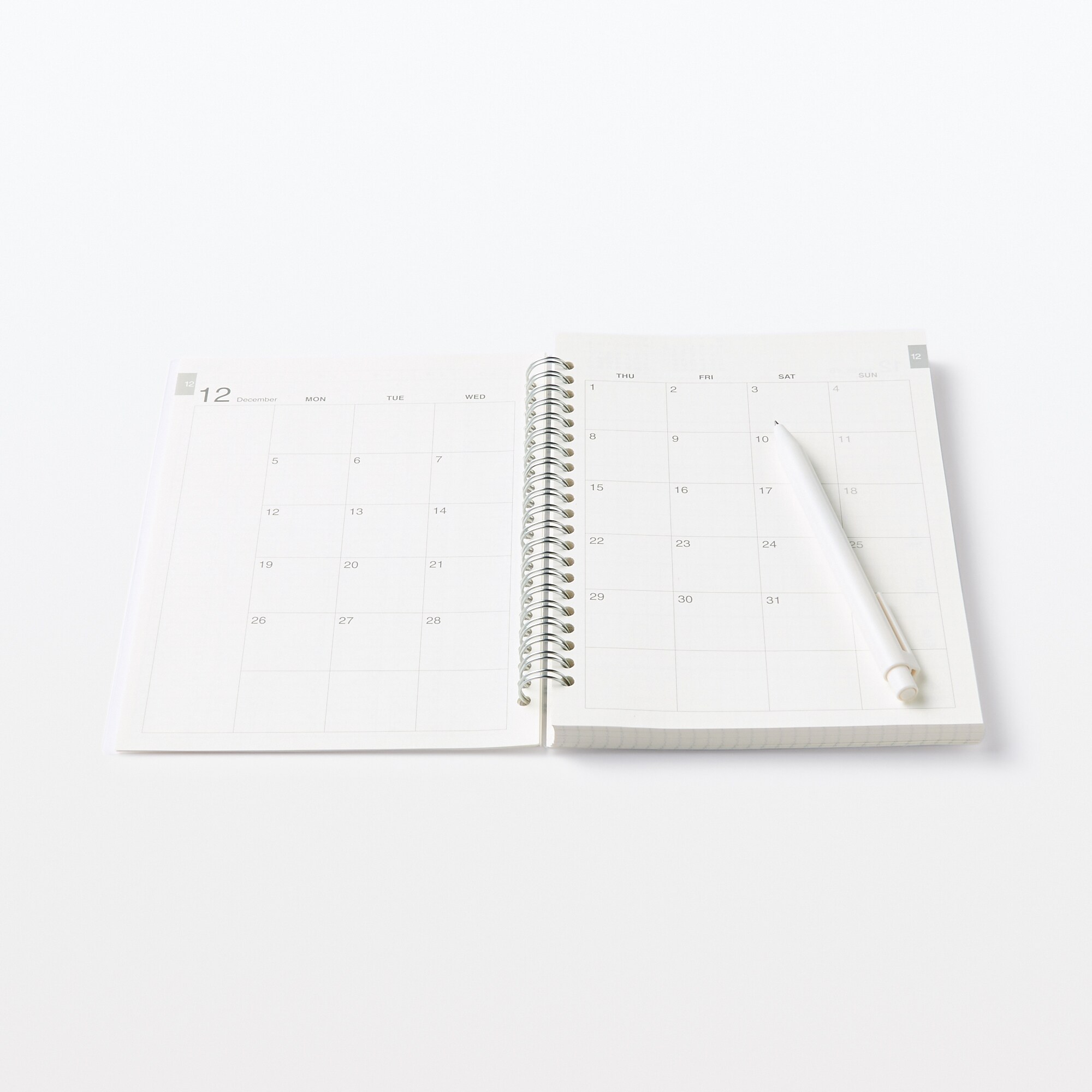 【Ｇ仕様】ポリプロピレンカバーマンスリーウィクリースケジュール　２２年１２月