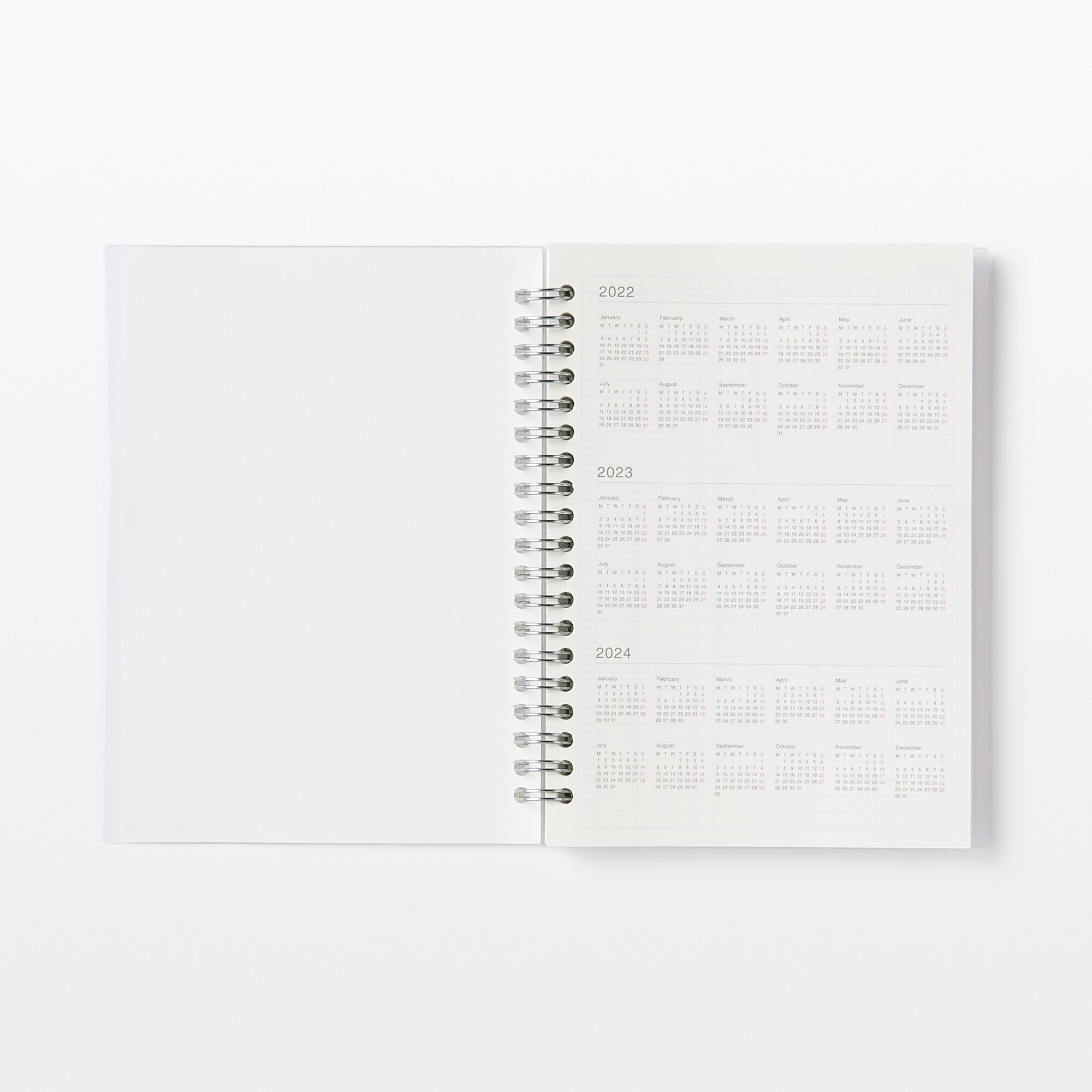 【Ｇ仕様】ポリプロピレンカバーマンスリーウィクリースケジュール　２２年１２月