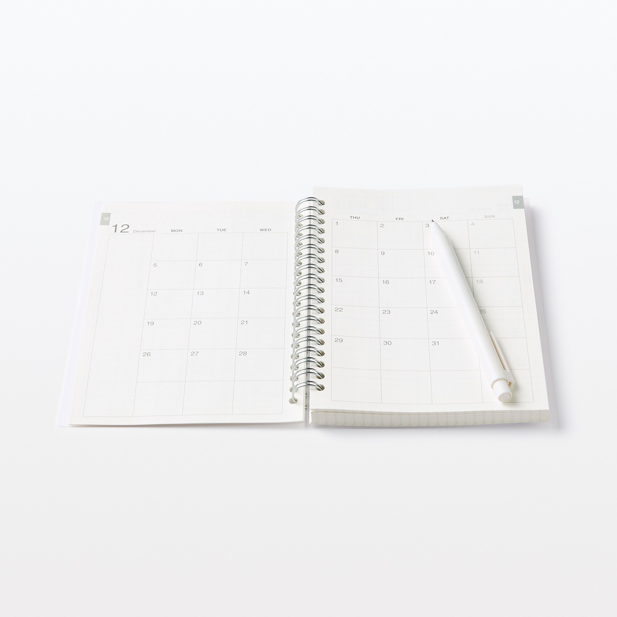 【Ｇ仕様】ポリプロピレンカバーマンスリーウィクリースケジュール　２２年１２月