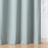 ポリエステルオックスノンプリーツカーテン／ブルー