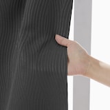 ポリエステルジャガード織波プリーツカーテン２倍ヒダ／ダークグレー