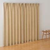 ポリエステルマット織プリーツカーテン／マスタード