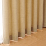 ポリエステルマット織プリーツカーテン／マスタード