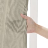 ポリエステルジャガード織波プリーツカーテン２倍ヒダ／ベージュ