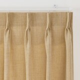 ポリエステルマット織プリーツカーテン２倍ヒダ／マスタード