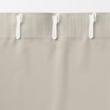 ポリエステルジャガード織波ノンプリーツカーテン／遮光裏地付／グレー