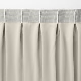 ポリエステルジャガード織波プリーツカーテン２倍ヒダ／遮光裏地付／グレー