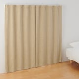 ポリエステルマット織ノンプリーツカーテン／遮光裏地付／マスタード
