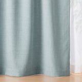 ポリエステルマット織プリーツカーテン２倍ヒダ／遮光裏地付／ライトブルー