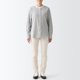 ストレッチデニムスリムパンツ　股下７５　生成