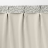 ポリエステルジャガード織波プリーツカーテン／遮光裏地付／ベージュ