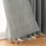 ポリエステルジャガード織波プリーツカーテン２倍ヒダ／グレー