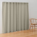 ポリエステルジャガード織波ノンプリーツカーテン／ベージュ