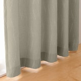 ポリエステルジャガード織波ノンプリーツカーテン／ベージュ