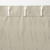 ポリエステルジャガード織波ノンプリーツカーテン／ベージュ