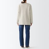 太番手ボートネック長袖Ｔシャツ