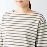 太番手ボートネック長袖Ｔシャツ