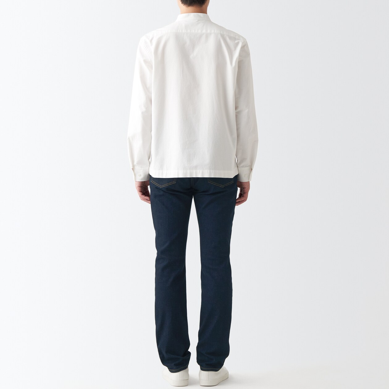 ストレッチデニムスリムパンツ　股下８２ｃｍ　ダークネイビー