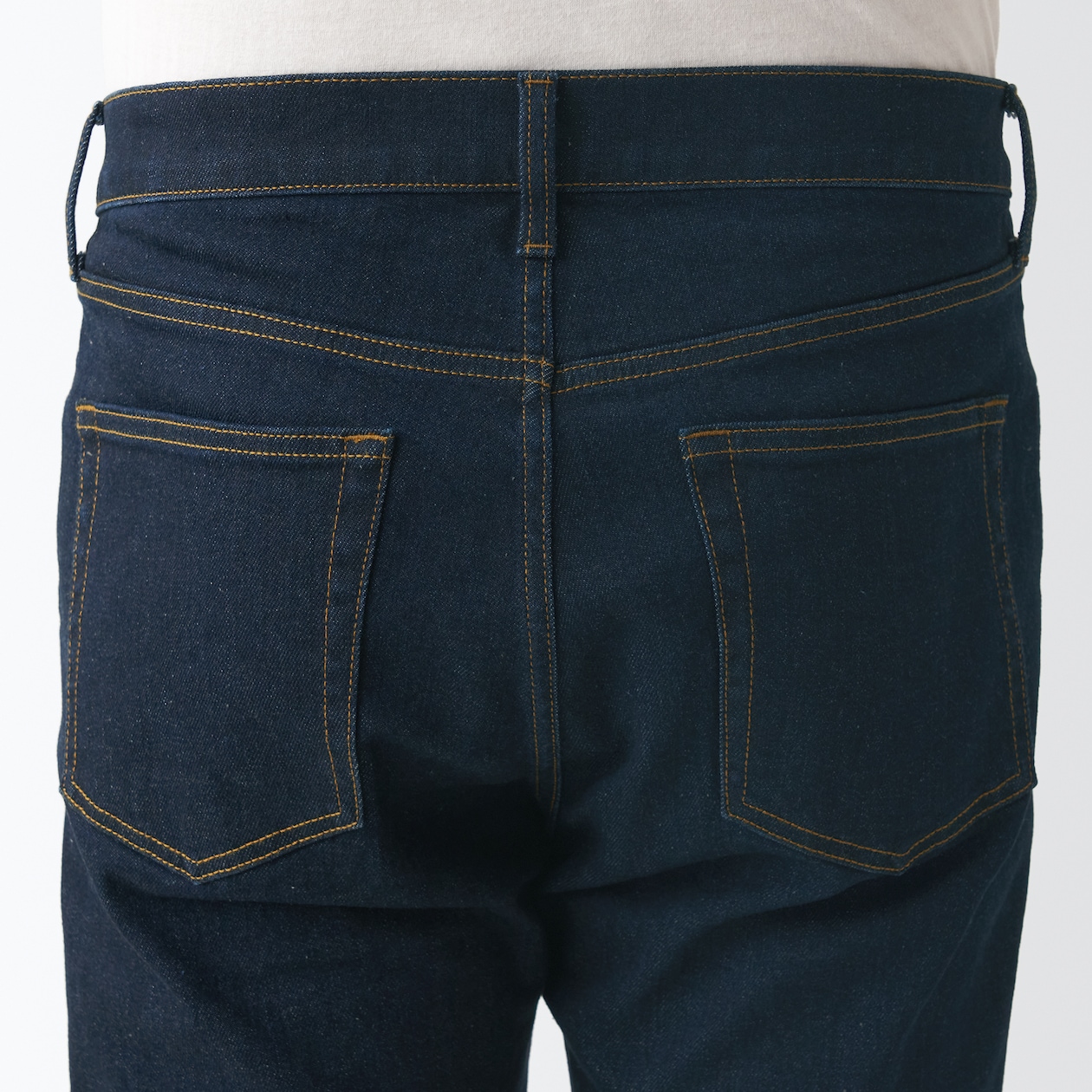 ストレッチデニムスリムパンツ　股下８２ｃｍ　ダークネイビー