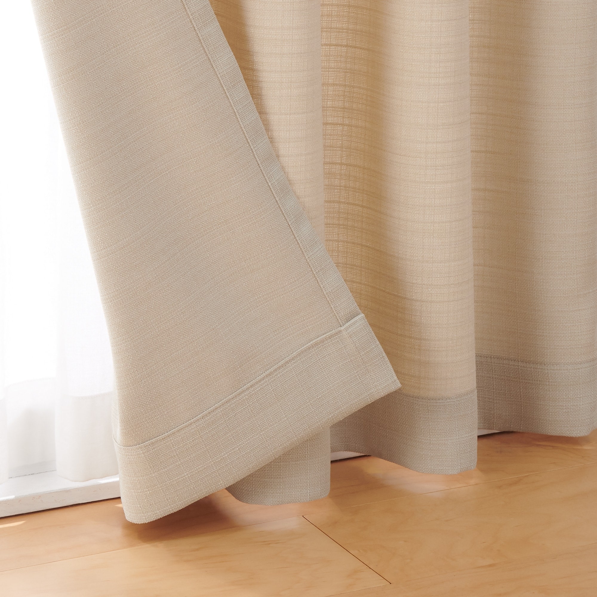 ベージュ プリーツカーテン 240cm⭐︎3面